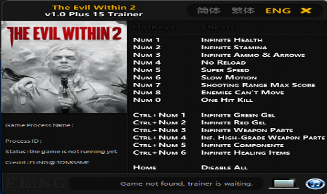 The Evil Within 2: Trainer (+15) [1.0] {FLiNG}