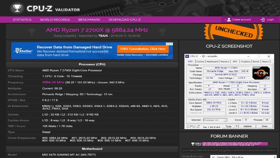 Ryzen 2700X overclocking record set at 5.88GHz