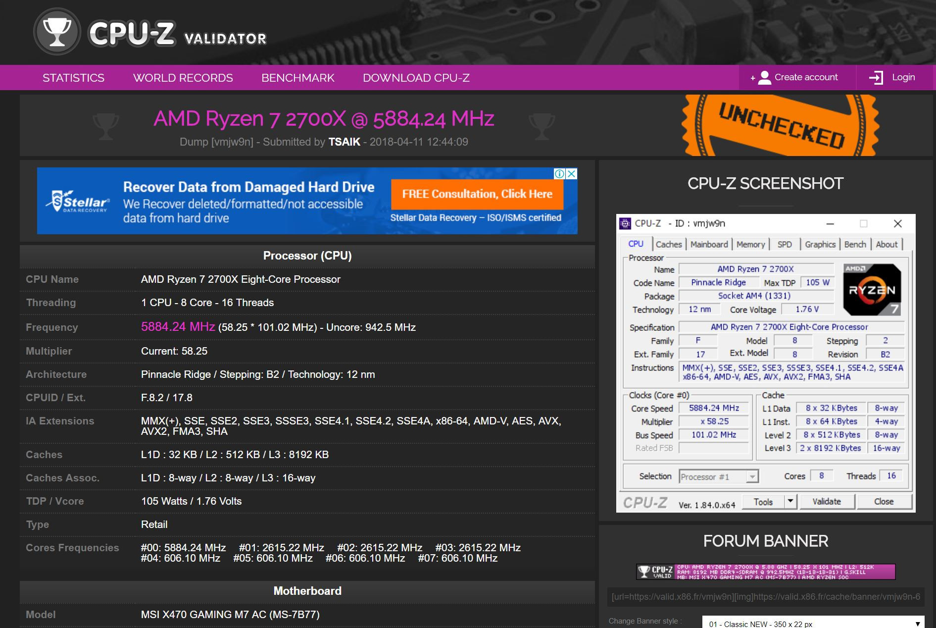 Ryzen 2700X overclocking record set at 5.88GHz