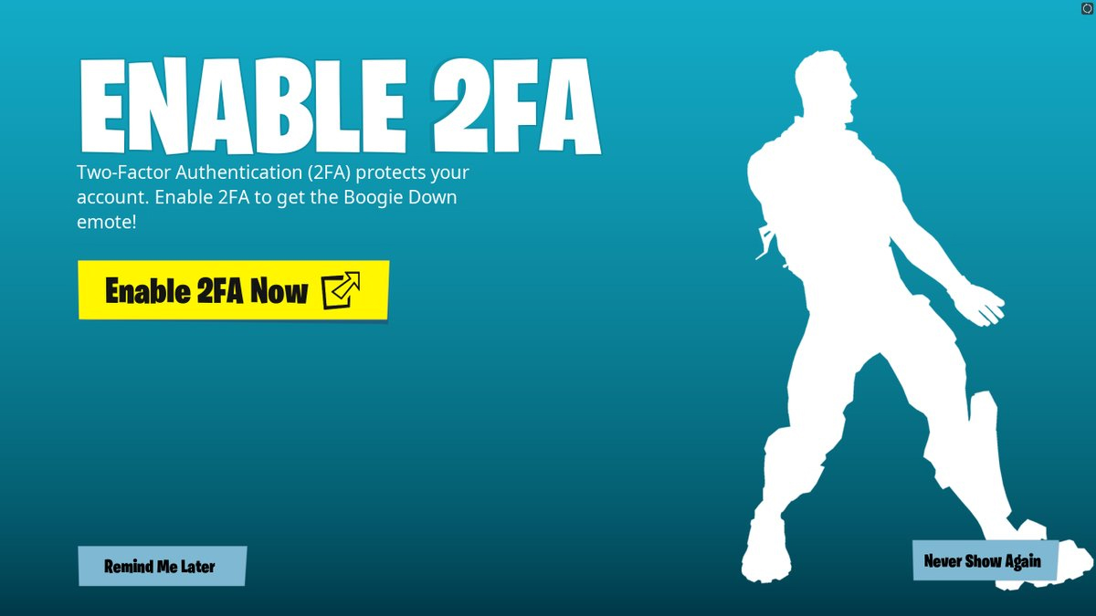 Get a free Fortnite dance with two factor authentication
