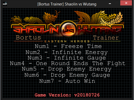 Shaolin vs Wutang v20180726 (+7 Trainer) [Bortus Trainer]