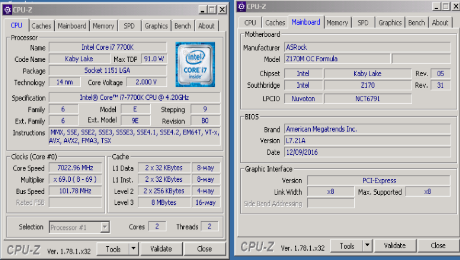 Intel Core i7 7700K Overclocked To 7GHz