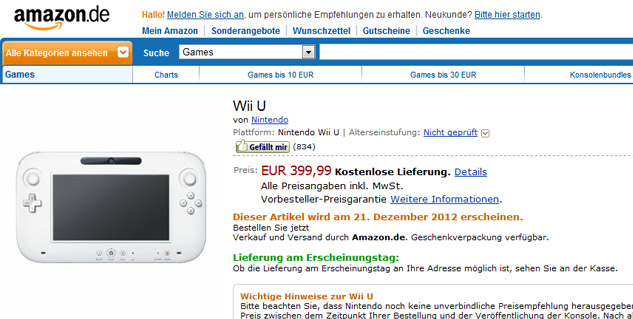 December Release Date Listed for Wii U
