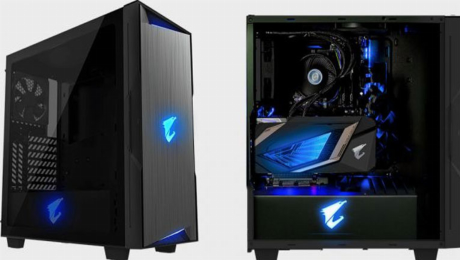 Gigabyte’s new Aorus comes with a vertical GPU mount