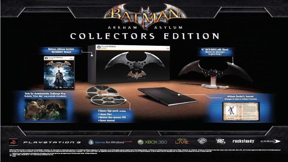 Arkham Asylum Collector’s Edition To Include 14” Batrang