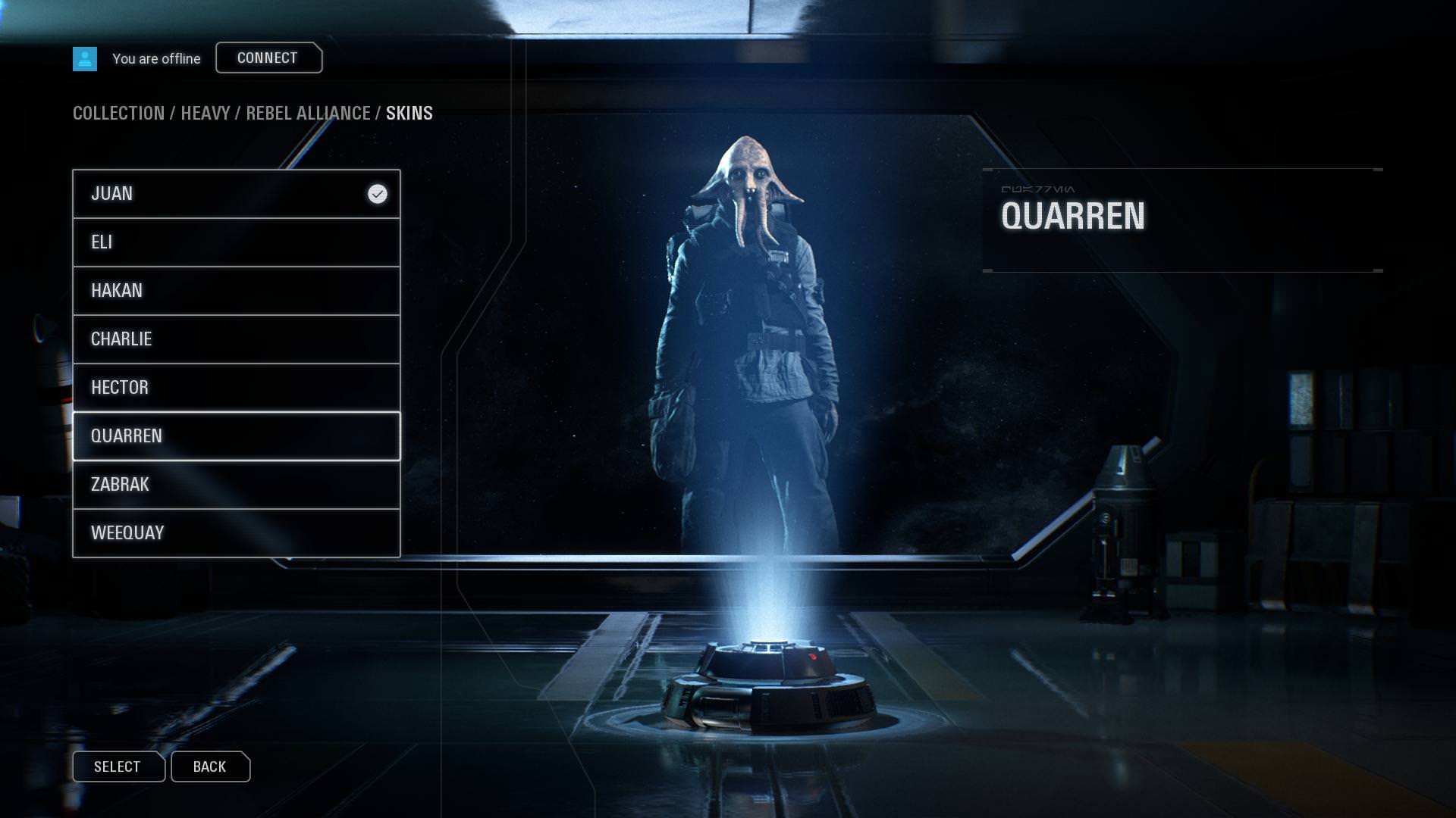 There is a customization menu in Battlefront II after all