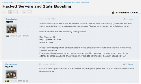Joining A Modified Battlefield 3 Server Might Get You Banned From All EA Games