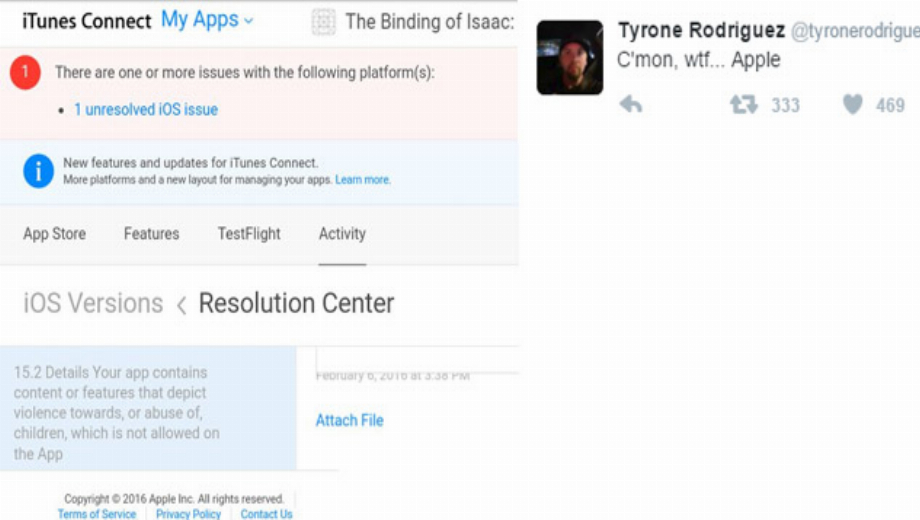 Binding of Isaac rejected on iOS App Store