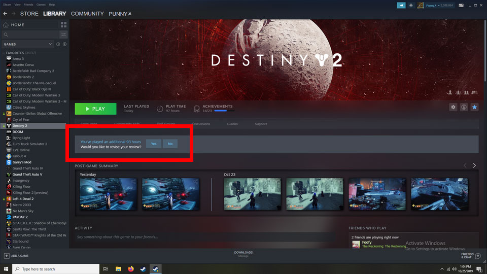 Modifieriez-vous une évaluation Steam si votre opinion sur le jeu changeait ?