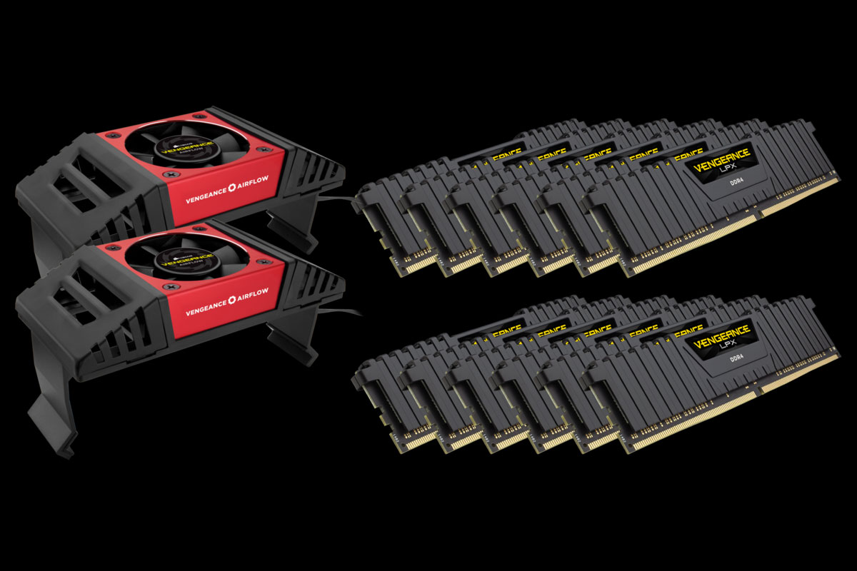 Los nuevos kits Vengeance 12 DIMM de Corsair incluyen ventiladores de refrigeración