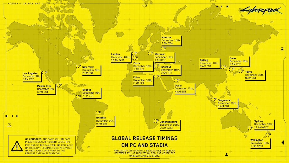 Cyberpunk 2077 PC pre-load starts December 7 at 12PM CET