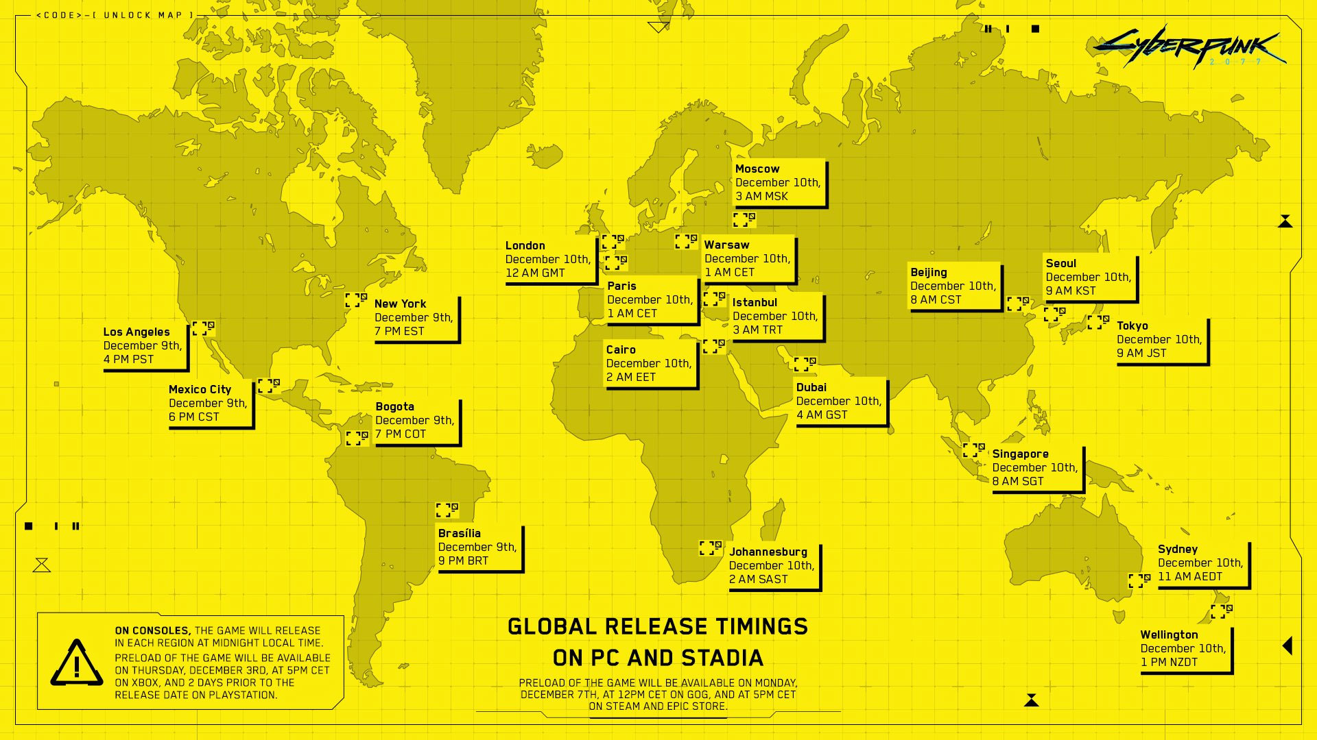Cyberpunk 2077 PC pre-load starts December 7 at 12PM CET