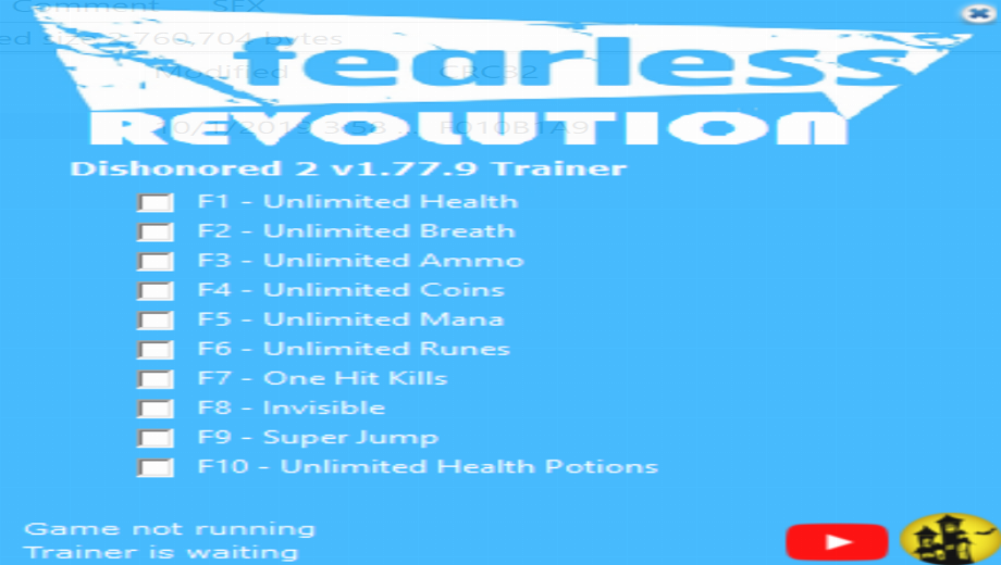 Dishonored 2 V1.77 (+10 Trainer) [FearlessRevolution]