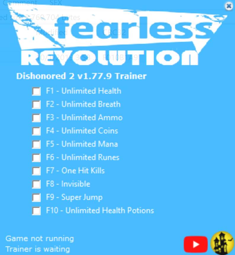 Dishonored 2 V1.77 (+10 Trainer) [FearlessRevolution]
