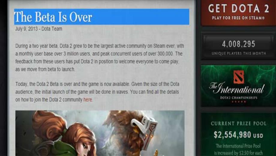 DotA 2 Player Numbers Break New Records After Release