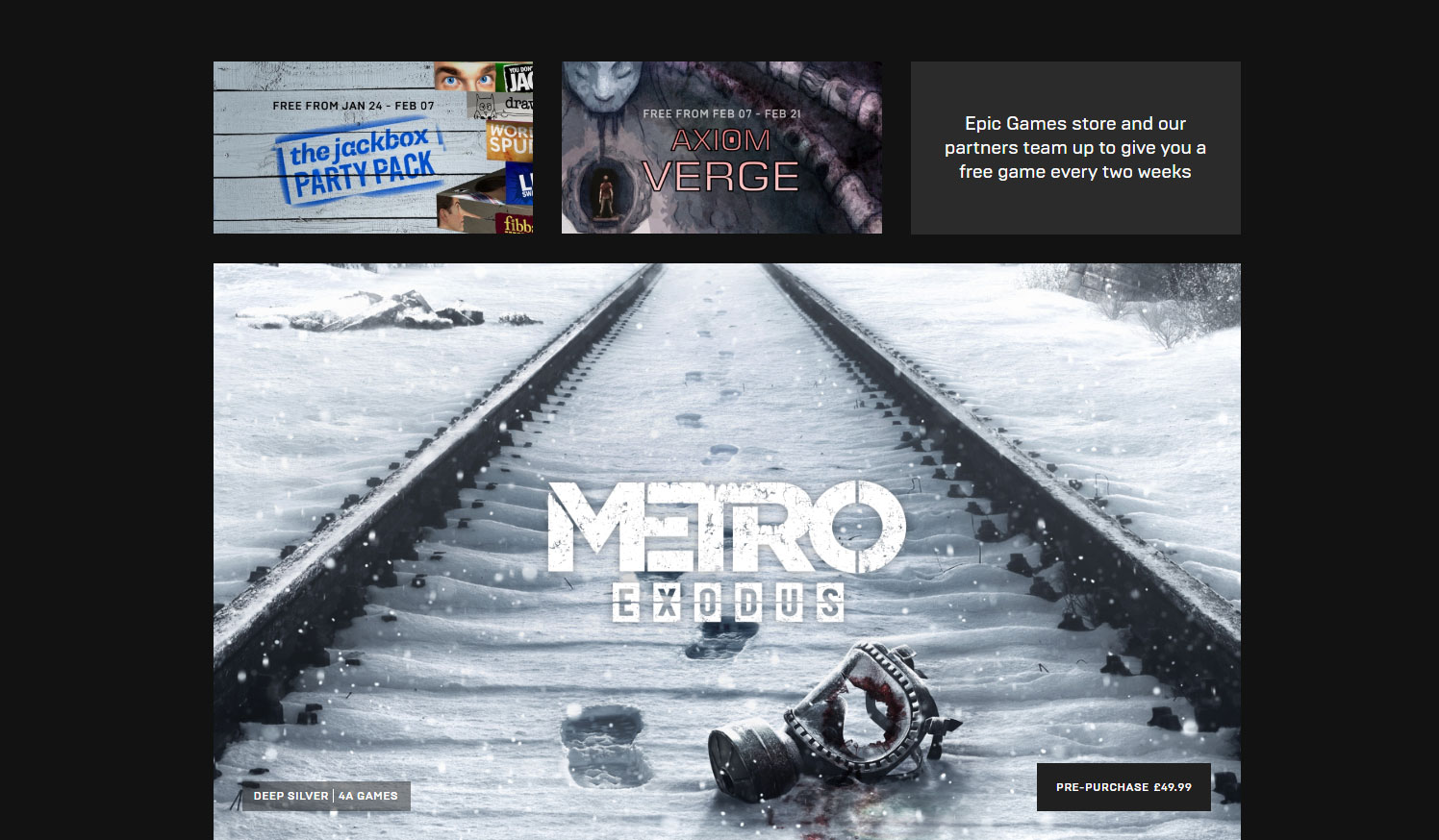 Metro Exodus is now an Epic Store exclusive