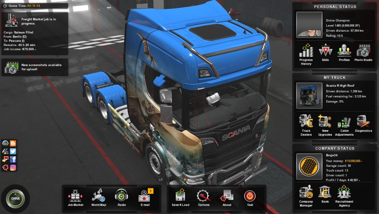 EURO TRUCK SIMULATOR 2 V1.30.1.19S (+14 TRAINER)