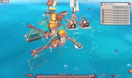 Flotsam, der Stadtentwickler mit Zellschatten, ist ein modernes Waterworld