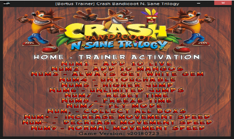 Crash Bandicoot N. Sane Trilogy v20180723 (+11 Trainer) [Bortus Trainer)