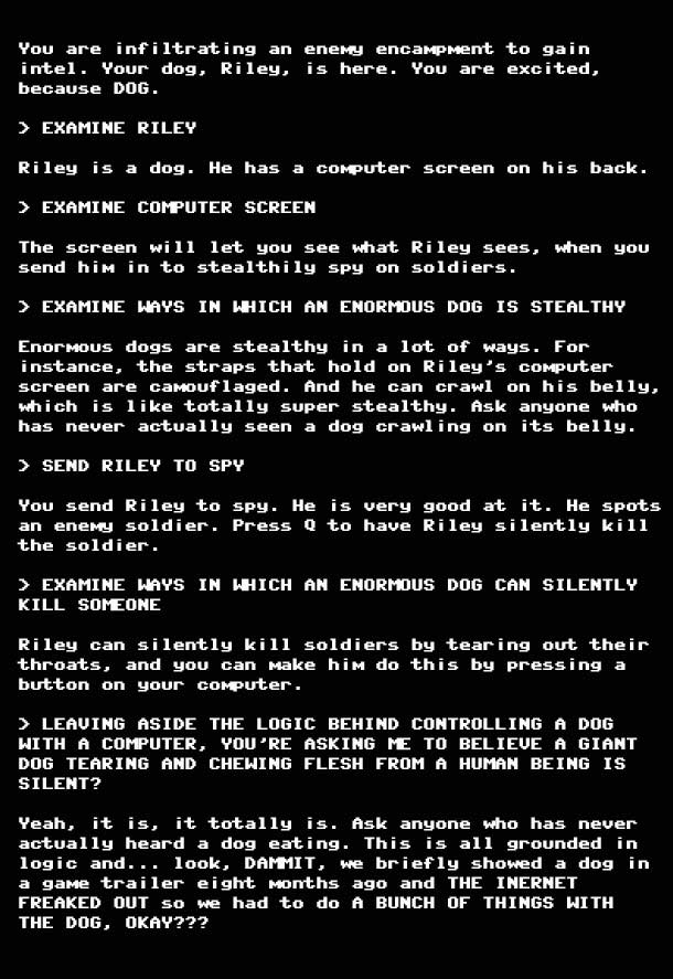 Würden Sie CoD: Ghosts als Textadventure bevorzugen?
