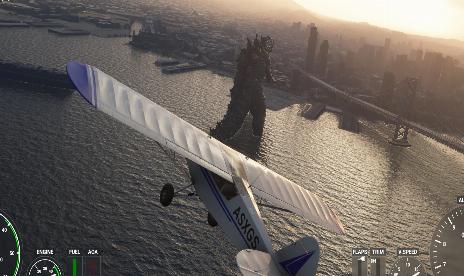 Microsoft Flight Simulator mod adds Godzilla