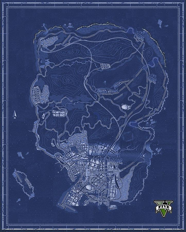 Les fans de GTA V assemblent leur carte complète