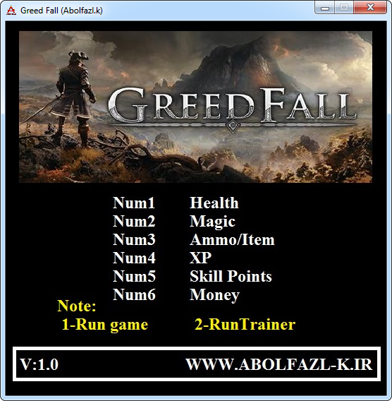 Greed Fall V1.0 Plus 6 Trainer 64