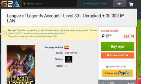 Riot Games verbietet G2A das Sponsoring von League of Legends-Teams