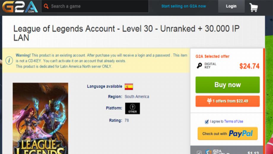 Riot Games prohíbe a G2A patrocinar equipos de League of Legends