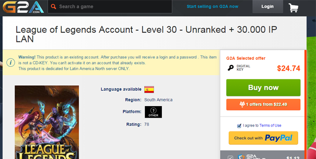 Riot Games verbietet G2A das Sponsoring von League of Legends-Teams