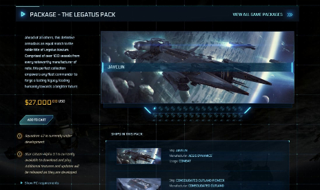 Want to buy all Star Citizen’s ships? It’ll cost you $27,000