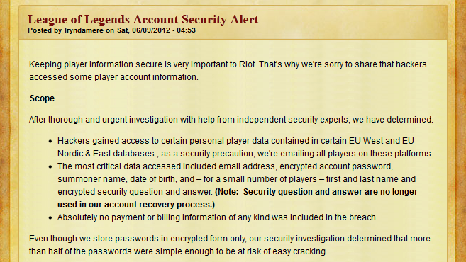 League of Legends EU Accounts Hacked