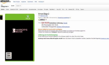 Mirror's Edge 2 erscheint auf Amazon Deutschland