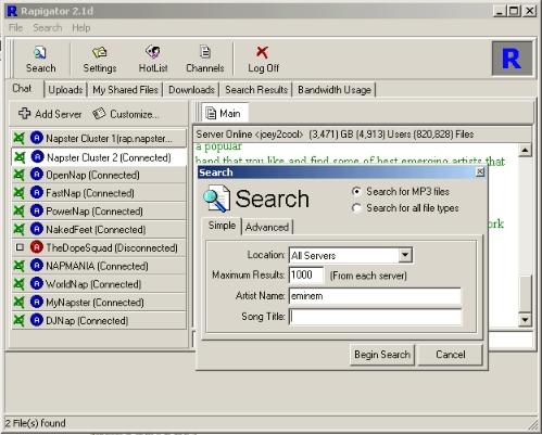 Napster ist tot, lang lebe Rapigator?