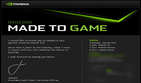 Nvidia Will Reveal A Product To “Redefine The Future Of Gaming” In March