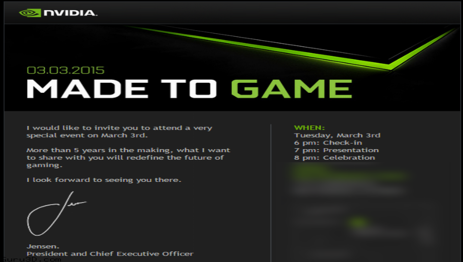 Nvidia Will Reveal A Product To “Redefine The Future Of Gaming” In March