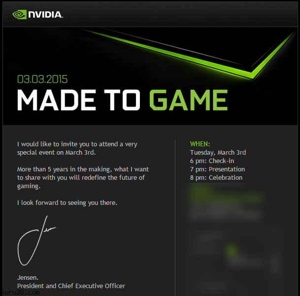 Nvidia Will Reveal A Product To “Redefine The Future Of Gaming” In March