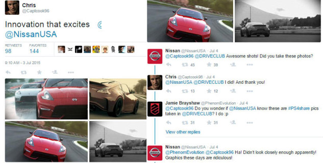 Un fan de Driveclub engaña a Nissan haciéndole creer que las capturas de pantalla son coches reales