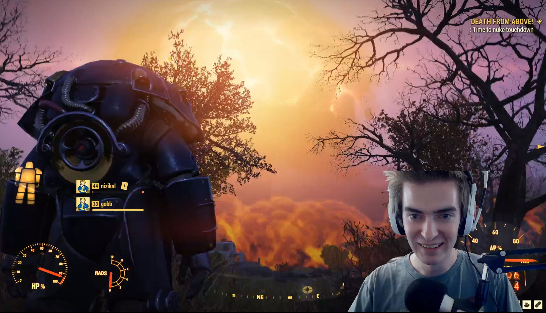 Mira cómo un streamer de Fallout 76 lanza la primera (y última) bomba nuclear de la beta