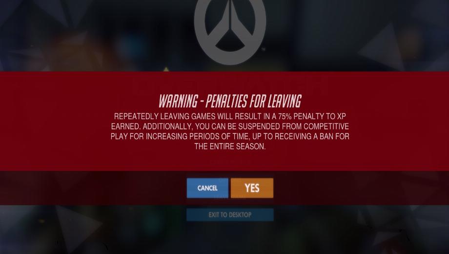 Leaving competitive games early in Overwatch is no joke