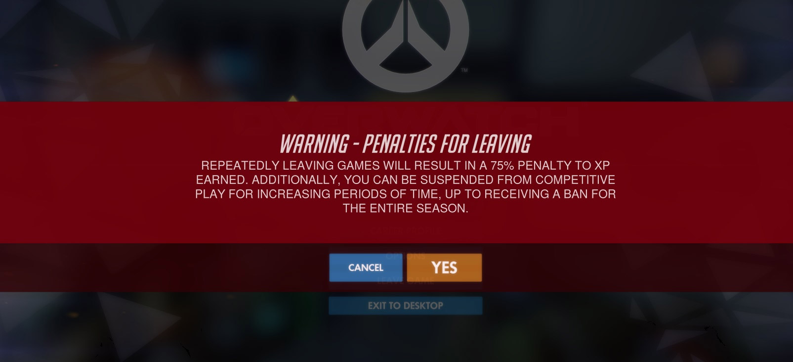 Leaving competitive games early in Overwatch is no joke