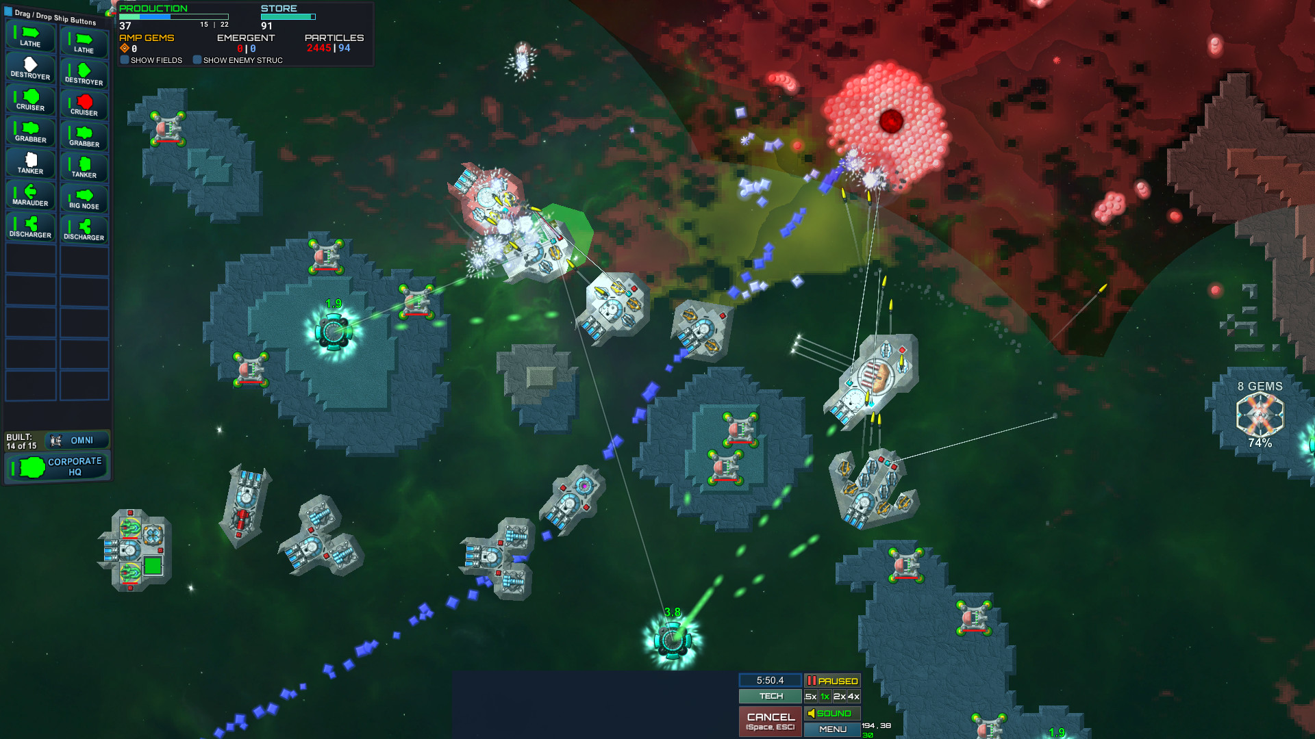 Flota de partículas: Emergence