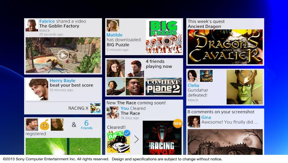 First PlayStation 4 User Interface Screenshots