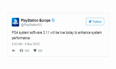 PS4 3.11 firmware update now live