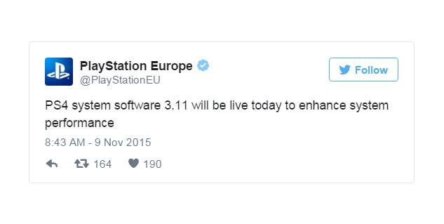 PS4 3.11 firmware update now live