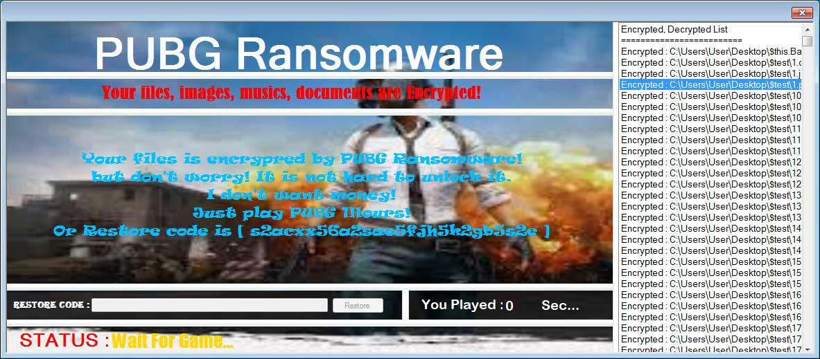 Bizarre ransomware wants you to play PUBG to unlock your files