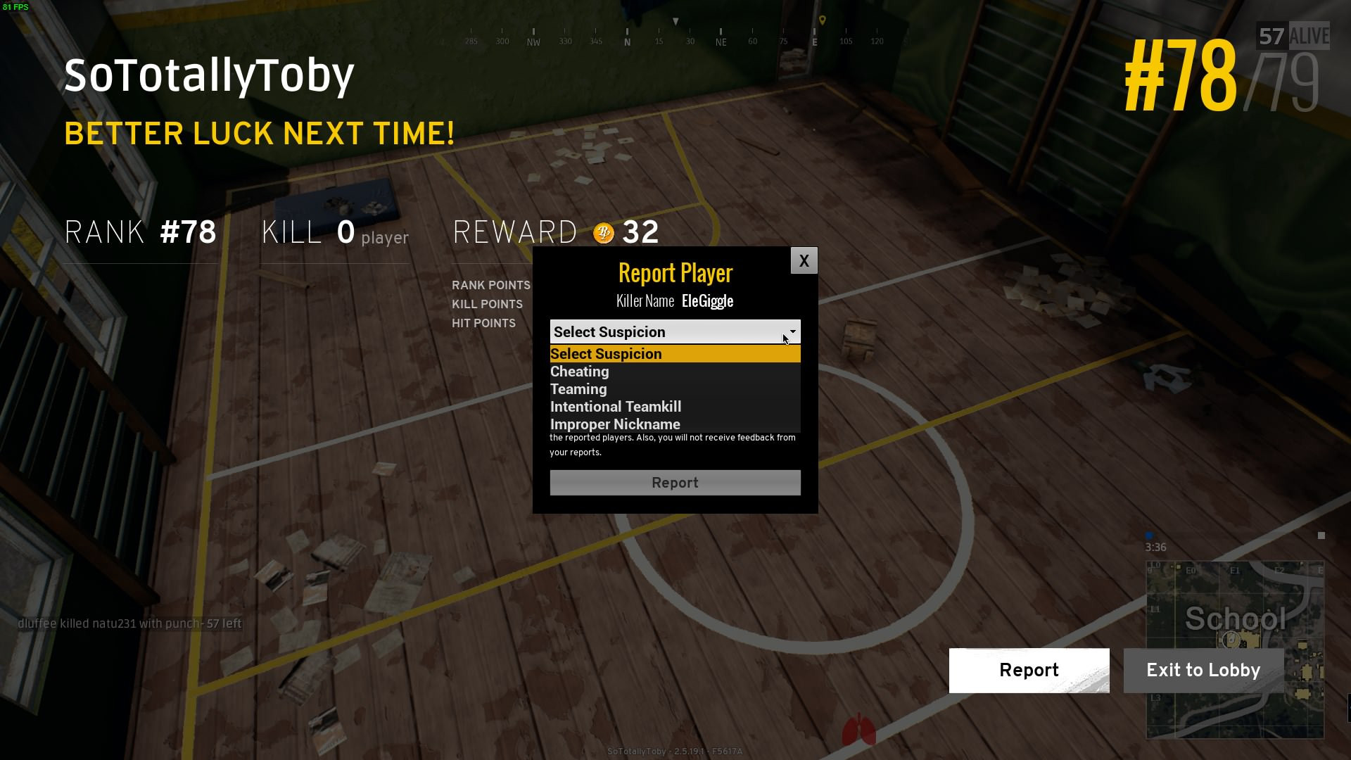 Reporting now works properly in PlayerUnknown’s Battlegrounds