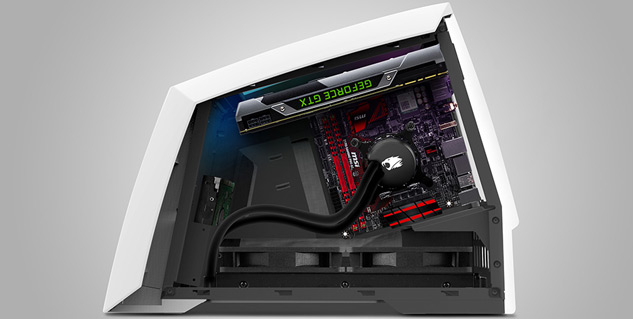 Tilted iBuyPower PC showcases GPU in its roof