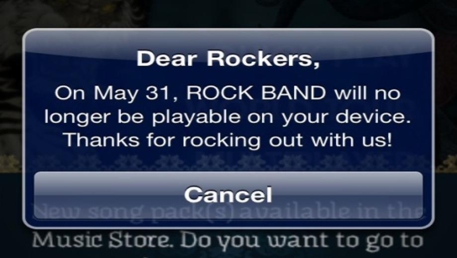 EA To Disable Rock Band From User Devices On May 31