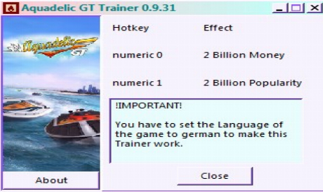 Aquadelic GT V0.9.31 (+2 Trainer)